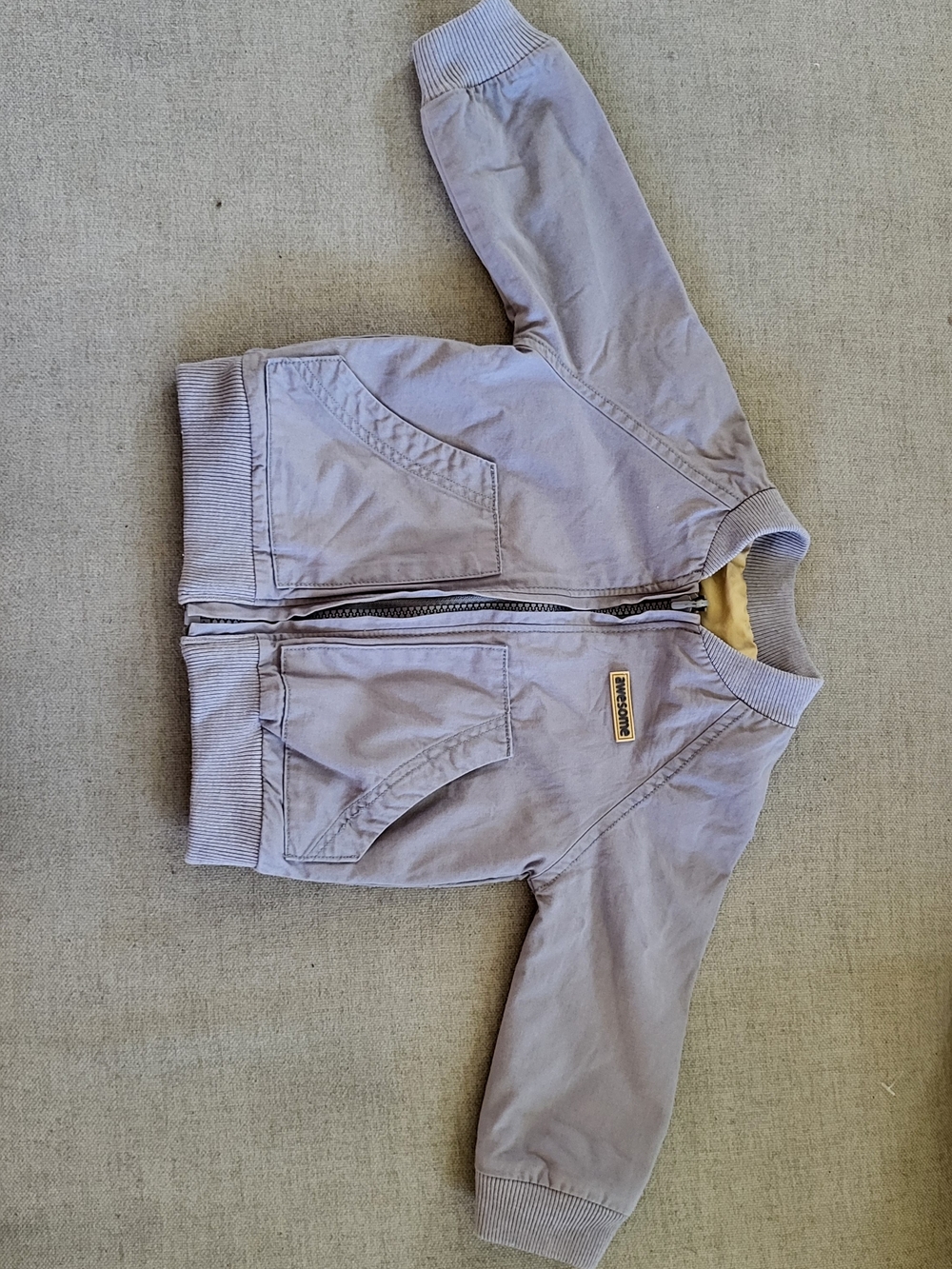 Kids  Boy Reversible Gray/Yellow Bomber Jacket